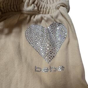 bebe Women's Y2K Capri length lounge pants bling beige Size Medium Mcbling